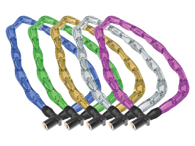 Zapięcie rowerowe ONGUARD LIGHTWEIGHT KEY CHAIN LOCK 8195 ŁAŃCUCH 60cm*4mm - 2 x Klucze z kodem mix kolorów 10szt. (NEW)