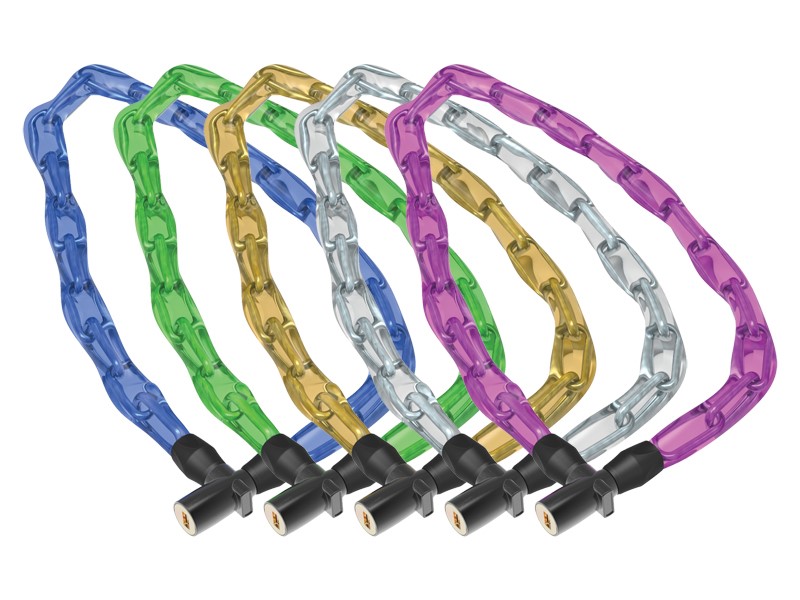 Zapięcie rowerowe ONGUARD LIGHTWEIGHT KEY CHAIN LOCK 8196 ŁAŃCUCH 80cm*4mm - 2 x Klucze z kodem mix kolorów 10szt. (NEW)