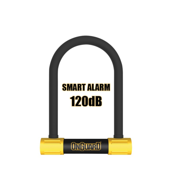 Zapięcie rowerowe ONGUARD SMART ALARM 8266 U-LOCK + ALARM, ⌀16mm, Wymiary: 124mm x 208mm, 5x Kluczy z kodem (NEW)