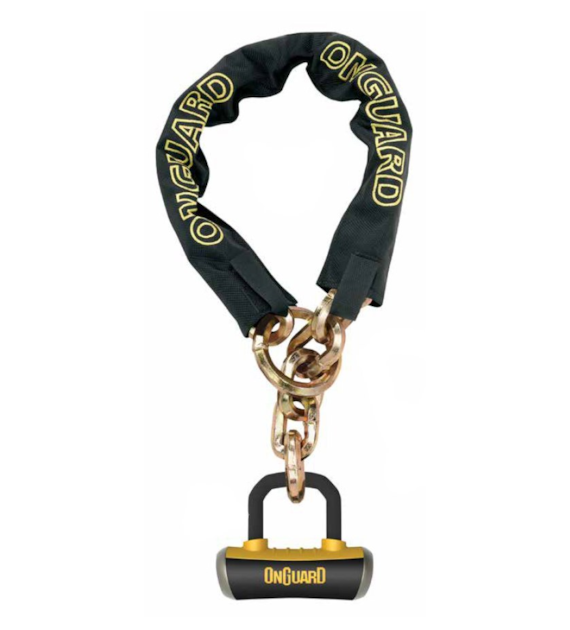 Zapięcie rowerowe ONGUARD MASTIFF 8333 ŁAŃCUCH + U-LOCK, Wymiary: 200cm x 10mm, 5x Kluczy z kodem + U-LOCK ⌀14mm (NEW)