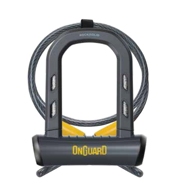 Zapięcie rowerowe ONGUARD ROCK SOLID MINI DT 8602 U-LOCK + CABLE- ⌀15mm, Wymiary: 90mm x 140mm, 5 x Kluczy z kodem + LINKA 10mm x 120cm (NEW)