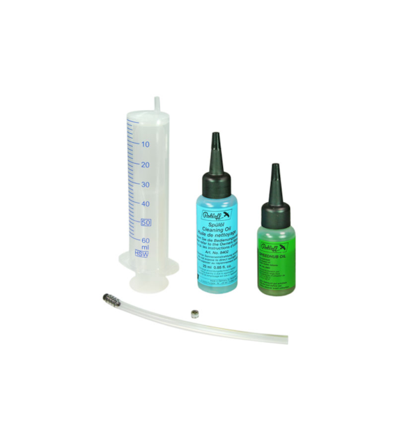 Zestaw do 1x wymiany oleju w piaście ROHLOFF SPEEDHUB 500/14 - OIL CHANGE KIT (Olej czyszczący 25ml, Olej całoroczny 12,5ml, Strzykawka, Śruba spustowa, Wąż) (NEW)