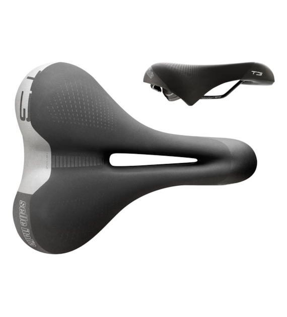 Siodło SELLE ITALIA SPORTOURING T 3 FLOW S2, 267x210mm, Pręty Fec Alloy, Hi-Viz, Żel, 480g (NEW).