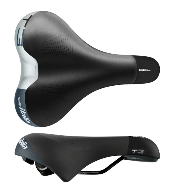 Siodło SELLE ITALIA SPORTOURING T 3 S1, 267x210mm, Pręty Fec Alloy, Hi-Viz, Żel, 492g (NEW).