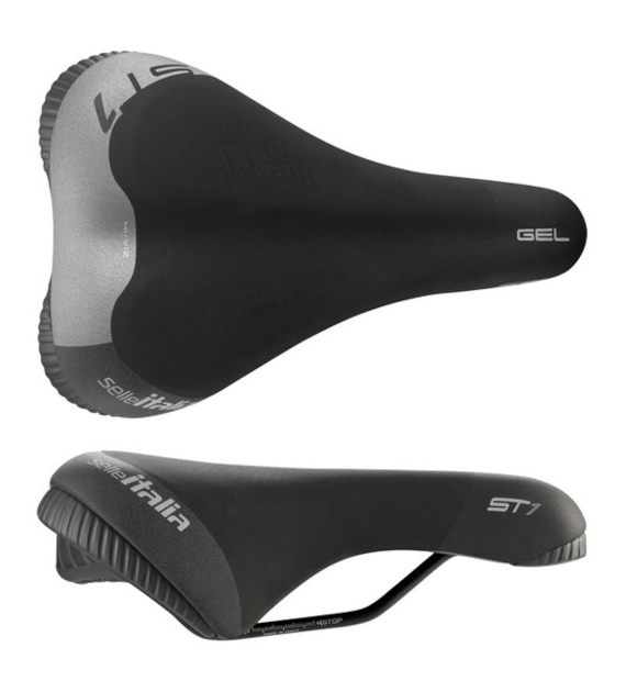 Siodło SELLE ITALIA SPORTOURING ST 1  L1, 261x166mm, Pręty Fec Alloy, Hi-Viz, Żel, 497g (NEW).