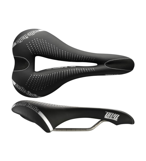 Siodło SELLE ITALIA SPORTOURING DIVA GEL TI316 SUPERFLOW L3, 270x152mm, Pręty TI316, Żel, 285g (NEW)
