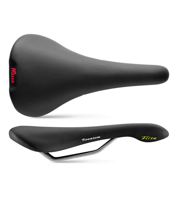 Siodło SELLE ITALIA HERITAGE FLITE 1990 L (id match L1), Pręty Titanium, Skóra, Waga 230g, Czarne (NEW)