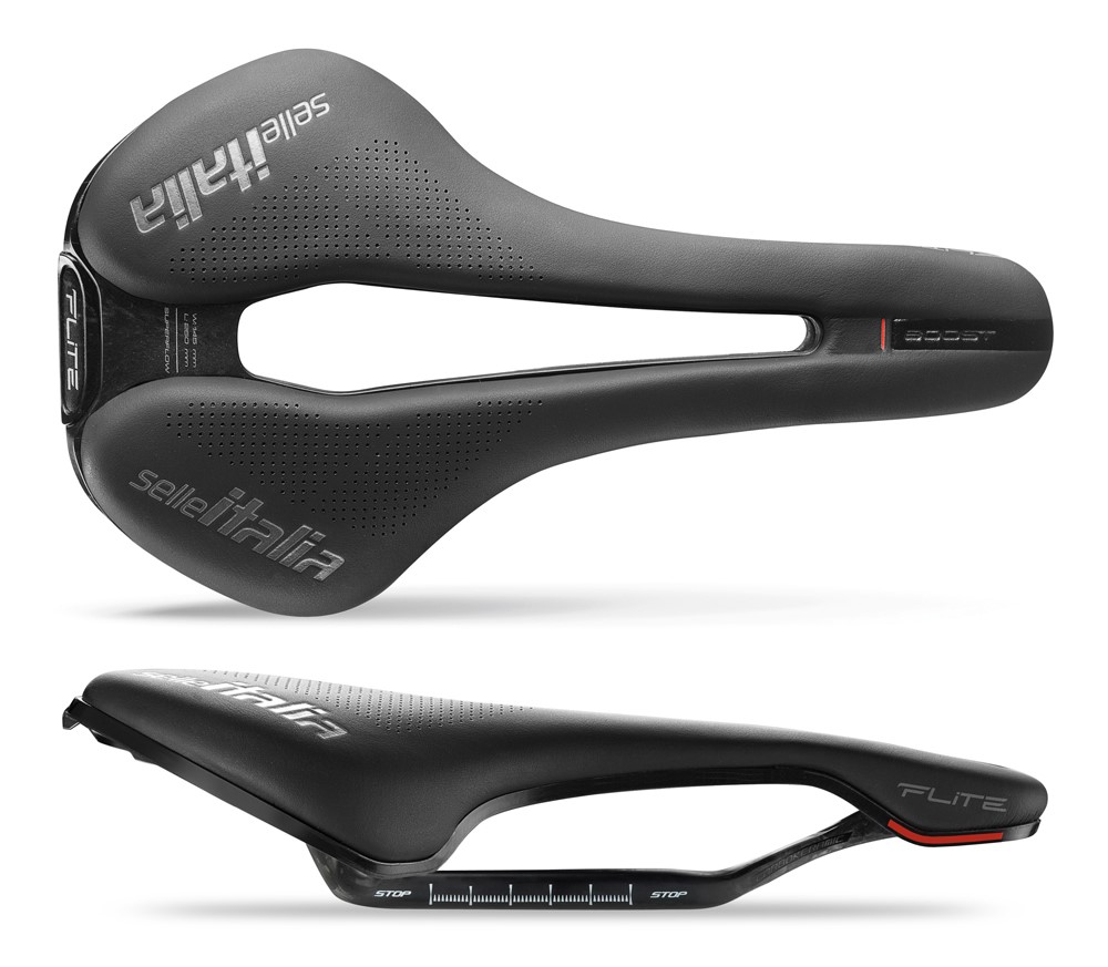 Siodło SELLE ITALIA FLITE BOOST KIT CARBONIO SUPERFLOW S (id match S3), Carbon Rail+10mm, Fibra-Tek, 157g (NEW)