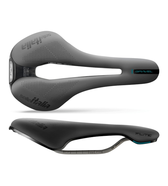 Siodło SELLE ITALIA FLITE BOOST GRAVEL TI316 SUPERFLOW S (id match S3), Pręty TI316, Waga 228g, Szare (NEW).