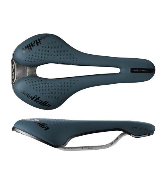 Siodło SELLE ITALIA FLITE BOOST GRAVEL TI316 SUPERFLOW S (id match - S3), Pręty TI316, Waga 228g, Niebieskie (NEW).