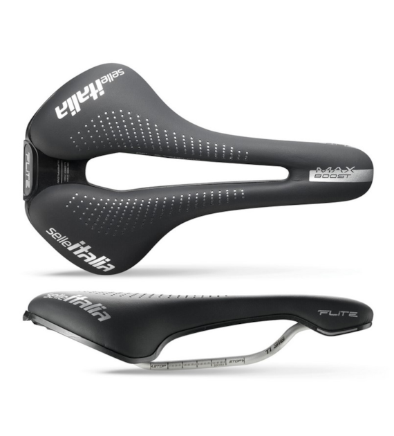 Siodło SELLE ITALIA SPORTOURING MAX FLITE BOOST GEL TI316 SUPERFLOW, 250x155mm, Pręty TI316, Żel, 234g (NEW)