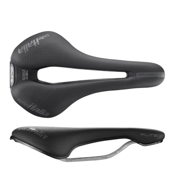 Siodło SELLE ITALIA FLITE BOOST GRAVEL TI316 SUPERFLOW L (id match L3), Pręty TI316, Waga 232g, Czarne (NEW)