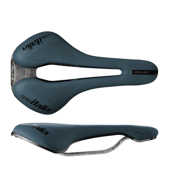 Siodło SELLE ITALIA FLITE BOOST GRAVEL TI316 SUPERFLOW L (id match L3), Pręty TI316, Waga 232g, Niebieskie (NEW).