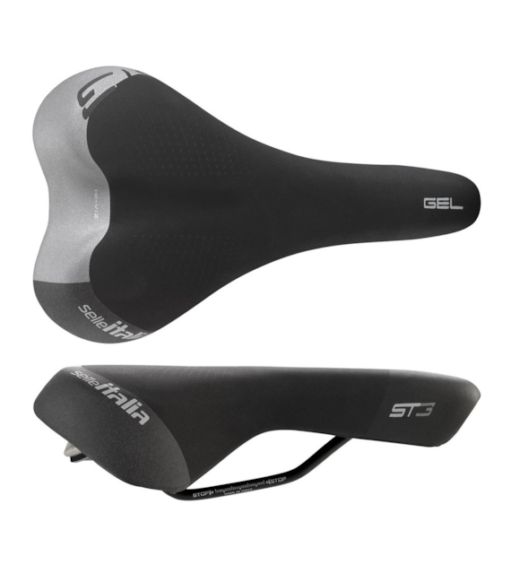Siodło SELLE ITALIA SPORTOURING ST 3 S1, 270x160mm, Pręty Fec Alloy, Hi-Viz, Żel, 444g (NEW).