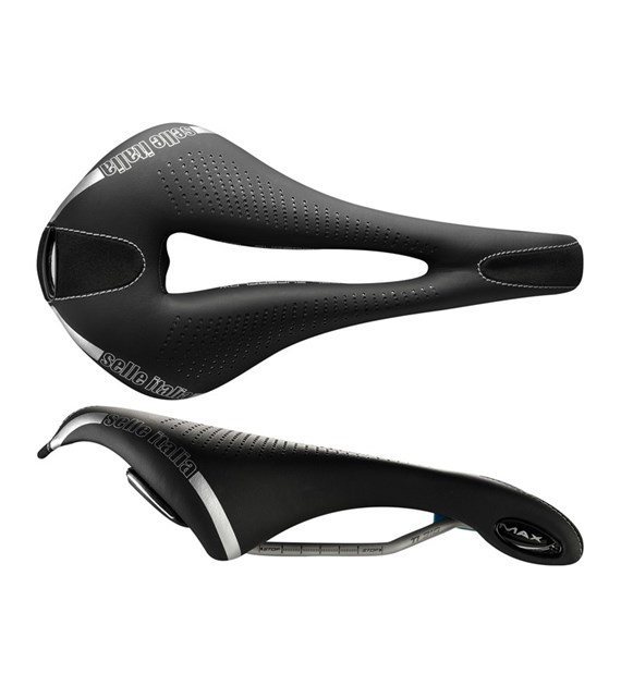 Siodło SELLE ITALIA MAX FLITE TI316 GEL SUPERFLOW L (id match L3), TI 316 Rail, Fibra-Tek, Light Gel, 330g (NEW)