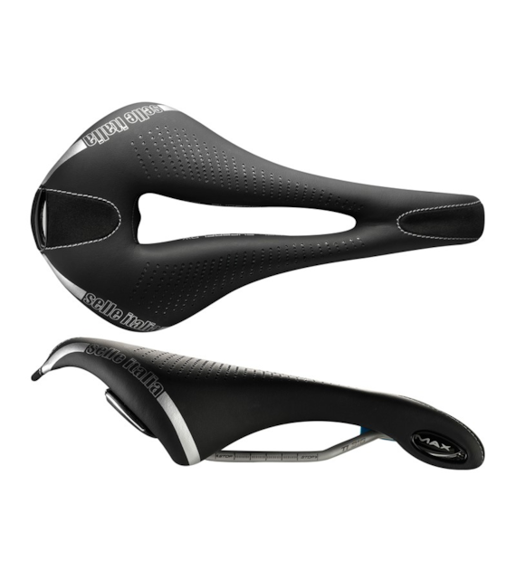 Siodło SELLE ITALIA SPORTOURING MAX FLITE GEL TI316 SUPERFLOW, 290x146mm, Pręty TI316, Żel, 330g (NEW).