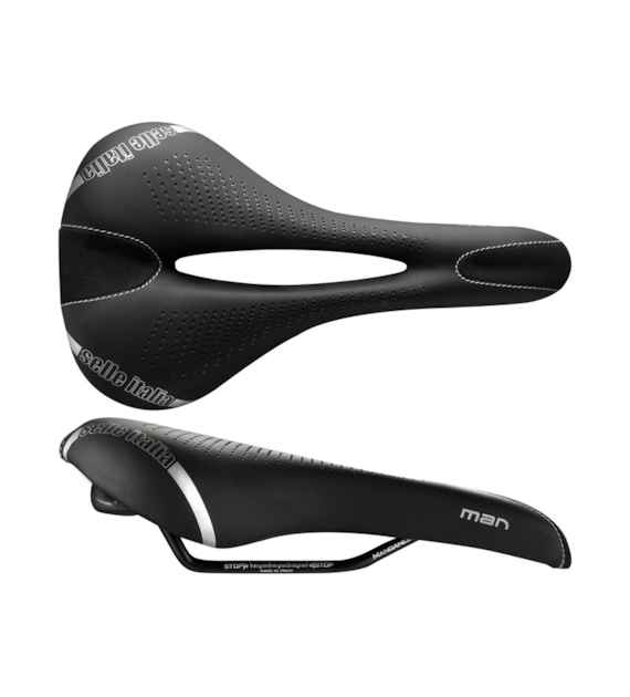 Siodło SELLE ITALIA MAN GEL FLOW L (id match L2), Manganese Rail, Waga 310g, Czarne (DWZ) -> SPORTOURING MAN GEL ADVAN L2 (NEW 2026)