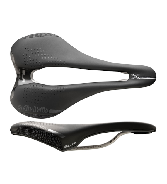Siodło SELLE ITALIA SLR BOOST X-CROSS TI316 SUPERFLOW S (id match S3), Pręty TI316, Waga 195g, Czarne (NEW).