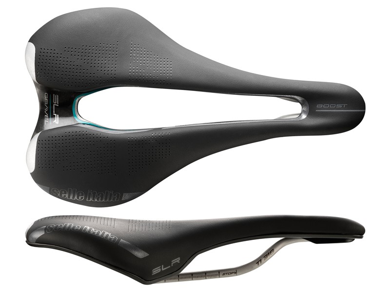 Siodło SELLE ITALIA SLR BOOST GRAVEL TI316, Superflow L (id match L3), TI 316 Rail, Fibra-Tek, Light Gel, 209g, Czarne (NEW)