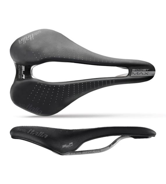 Siodło SELLE ITALIA SPORTOURING MAX SLR BOOST GEL TI316 SUPERFLOW, 248x155mm, Pręty TI316, Żel, 218g (NEW).