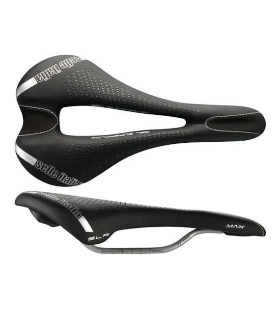 Siodło SELLE ITALIA SPORTOURING MAX SLR GEL TI316 SUPERFLOW, 275x145mm, Pręty TI316, Żel, 280g (NEW).