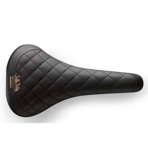 Siodło SELLA ITALIA HERITAGE TURBO BONNIE BLACK L (id match L1), Pręty Steel, Skóra, Waga 367g, Czarne (NEW)