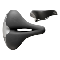 Siodło SELLE ITALIA SPORTOURING T 2 FLOW L2, 258x233mm, Pręty Fec Alloy, Hi-Viz, Żel, Elastomery, 671g (NEW).