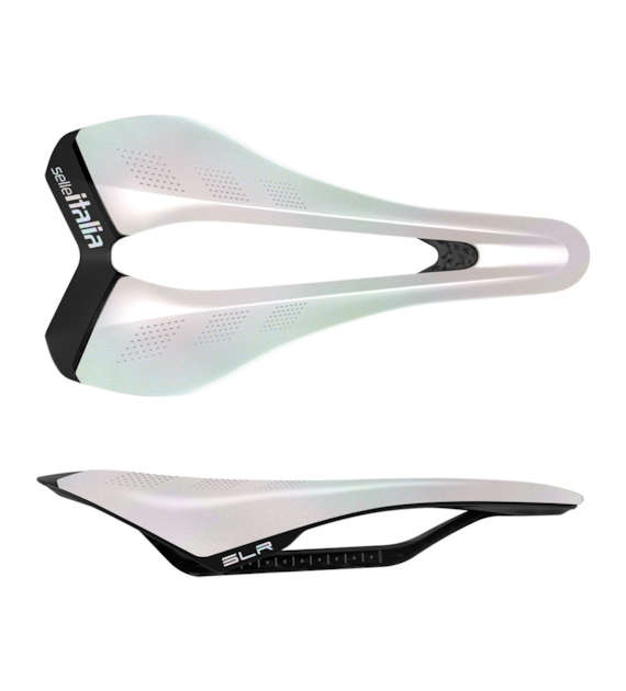 Siodło SELLE ITALIA SLR CARBON SE OPAL WHITE S (id match S3), Pręty Carbon, Waga 122g, Edycja Limitowana (NEW)