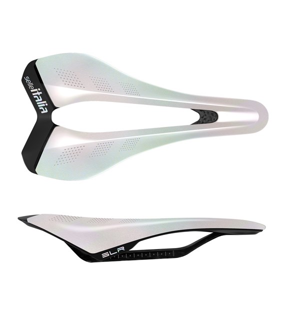 Siodło SELLE ITALIA SLR CARBON SE OPAL WHITE L (id match L3), Edycja Limitowana, 122g (NEW)