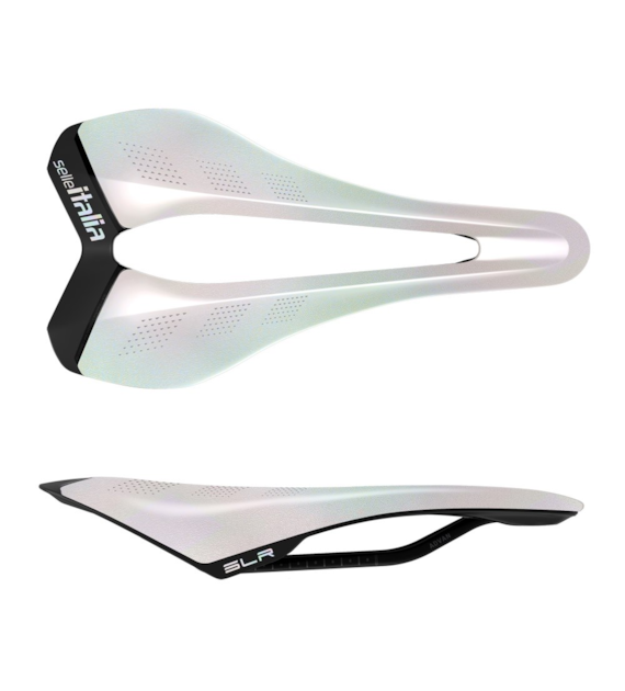 Siodło SELLE ITALIA SLR ADVAN SE OPAL WHITE L (id match L3), Pręty Manganese, Waga 168g, Edycja Limitowana (NEW)