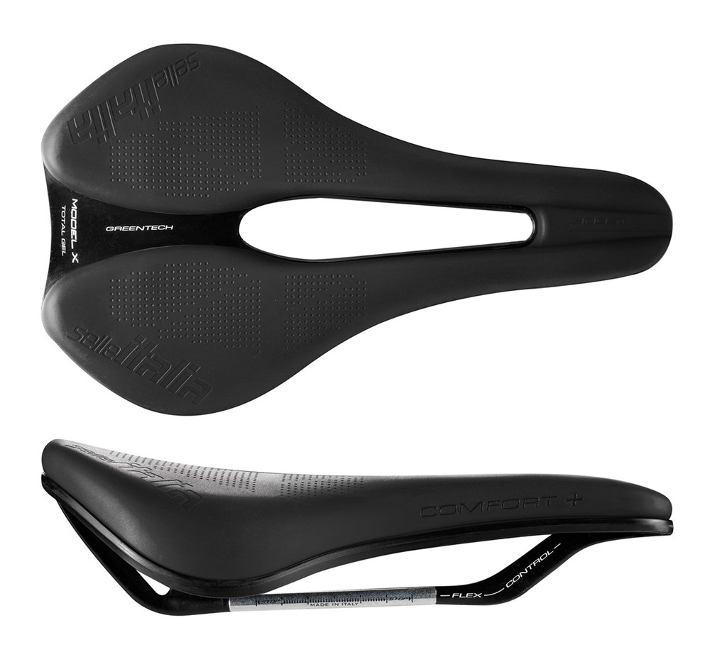 Siodło SELLE ITALIA MODEL X COMFORT + SUPERFLOW L (id match L3), FeC Alloy Rail, 415g, Czarne (NEW 2025)