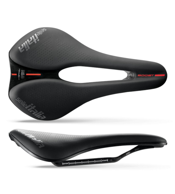 Siodło SELLE ITALIA NOVUS BOOST EVO KIT CARBONIO SUPERFLOW L (id match L3), Pręty Carbon, 165g (NEW)
