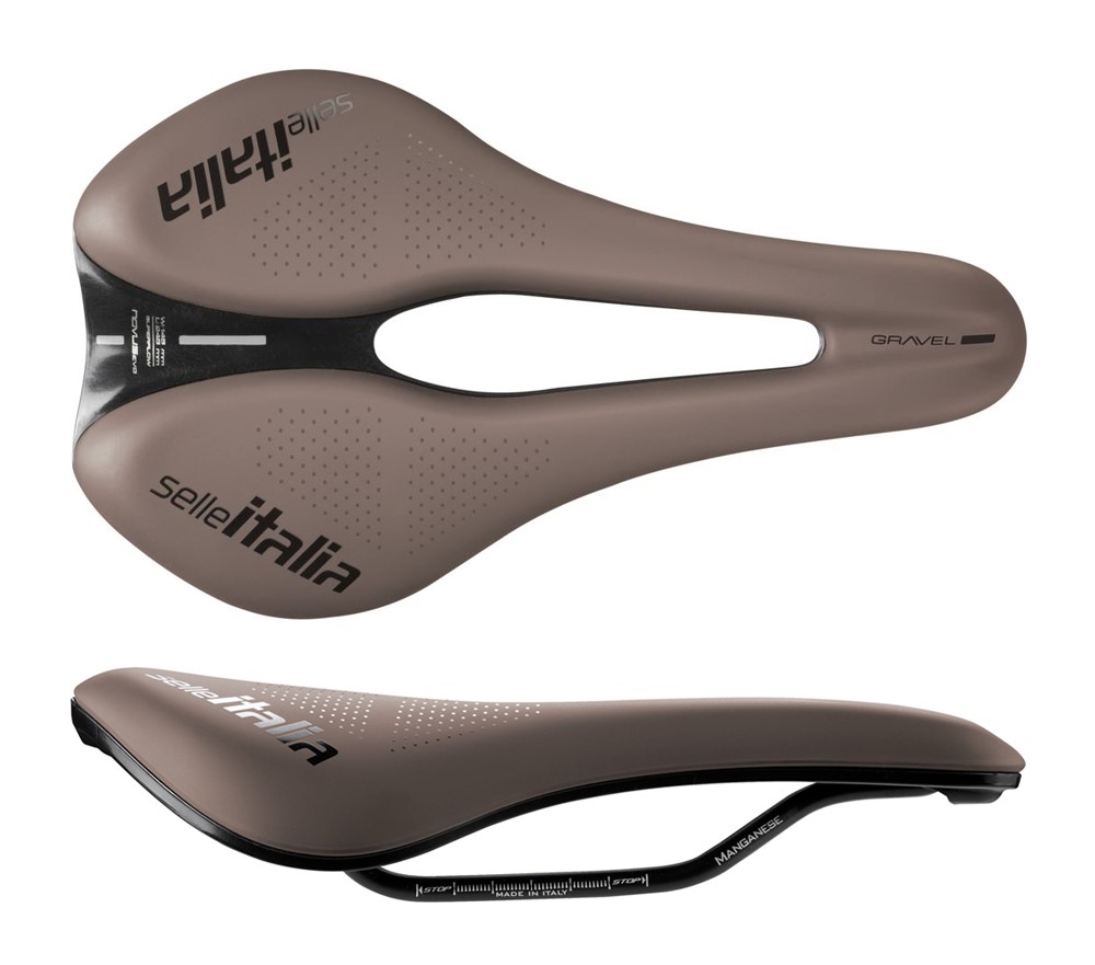 Siodło SELLE ITALIA NOVUS BOOST EVO GRAVEL TM, Superflow L (id match - L3), Manganese Rail, Soft-Tek, 242g, Brązowe (NEW)