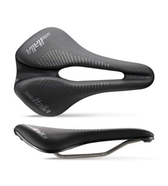 Siodło SELLE ITALIA SPORTOURING MAX NOVUS EVO BOOST GEL TI316 SUPERFLOW, 245x160mm, Pręty TI316, Żel, Waga 228g (NEW)