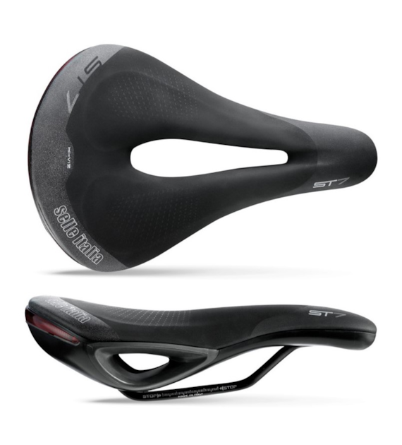 Siodło SELLE ITALIA SPORTOURING ST 7 SUPERFLOW L3, 250x165mm, Pręty Fec Alloy, Hi-Viz, Żel, 475g (NEW).