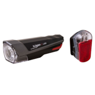 Zestaw lampki SPANNINGA TRIGON 15 przód 80 lumenów usb czarna, tył PYRO 20 lumenów usb czarna (DWZ)