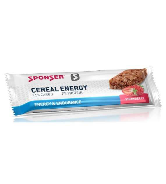 Baton energetyczny SPONSER CEREAL ENERGY BAR truskawkowy (pudełko 20szt x 40g) (NEW)