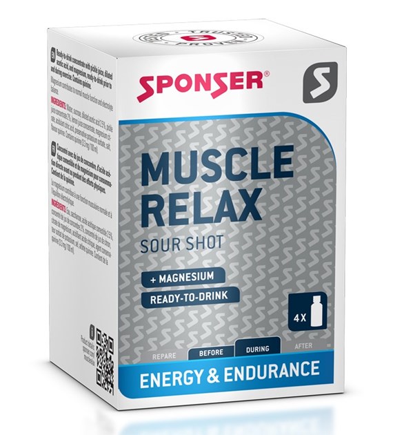 Suplement na skurcze mięśni SPONSER MUSCLE RELAX w butelkach (pudełko 4 szt x 30ml) (NEW).