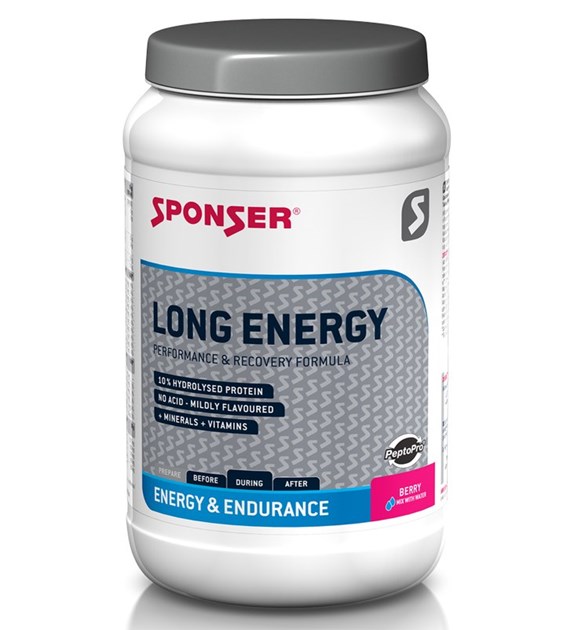 Napój SPONSER LONG ENERGY 10% PROTEIN truskawkowy 1000g (NEW).