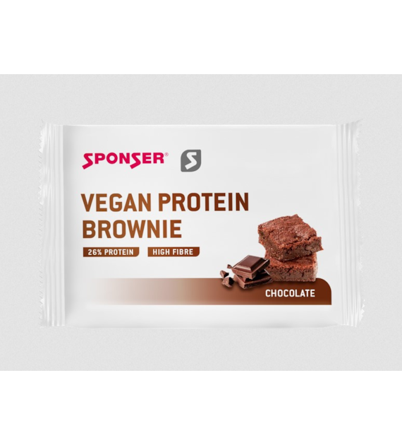Baton proteinowy SPONSER VEGAN PROTEIN BAR Brownie (pudełko 12szt x 50g) (NEW)