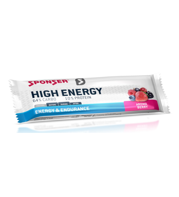 Baton energetyczny SPONSER HIGH ENERGY BAR owoce leśne (pudełko 30szt x 45g) (NEW)