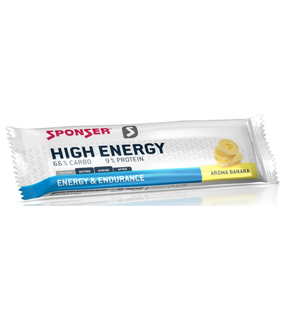 Baton energetyczny SPONSER HIGH ENERGY BAR bananowy (pudełko 30szt x 45g) (NEW)