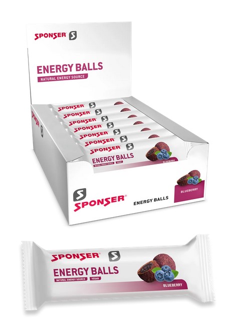 Przekąska SPONSER ENERGY BALLS Blueberry (pudełko 18szt x 45g) (NEW 2025)