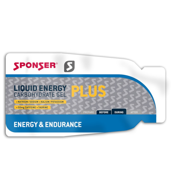 Żel energetyczny SPONSER LIQUID ENERGY PLUS neutralny z kofeiną  pudełko (40 saszetek x 35g) (NEW)