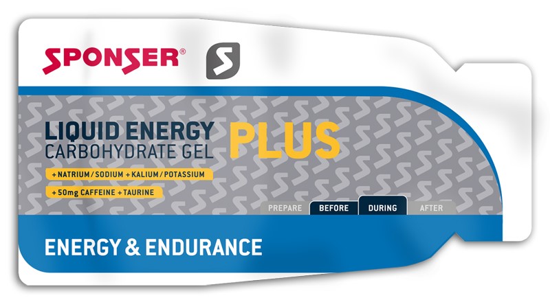 Żel energetyczny SPONSER LIQUID ENERGY PLUS neutralny z kofeiną  pudełko (40 saszetek x 35g) (NEW).