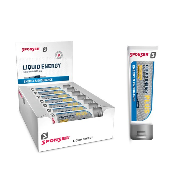 Żel energetyczny SPONSER LIQUID ENERGY PLUS neutralny z kofeiną pudełko (18 tubek x 70g) (NEW)
