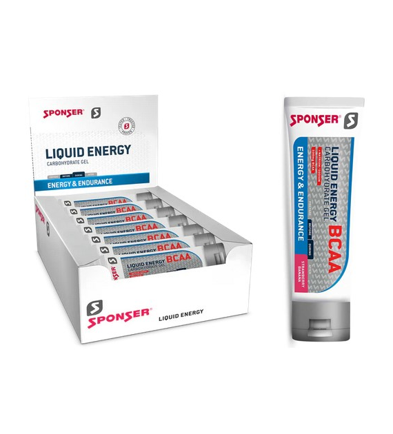 Żel energetyczny SPONSER LIQUID ENERGY BCAA strawberry banana pudełko (18 tubek x 70g) (NEW)