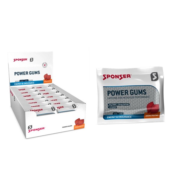Gumy energetyczne SPONSER POWER GUMS mix owoców (pudełko 20 saszetek x 75g) (NEW)