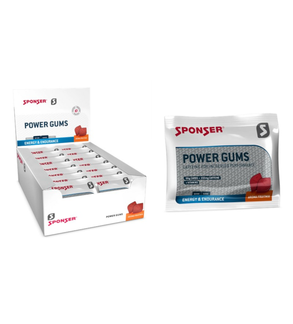 Gumy energetyczne SPONSER POWER GUMS mix owoców (pudełko 20 saszetek x 75g) (NEW)
