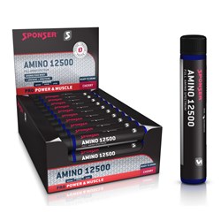 Aminokwasy SPONSER AMINO 12500 cherry w ampułkach pudełko (30 ampułek x 25ml) (NEW).
